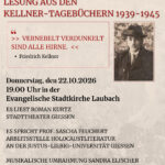 Lesung aus den Kellner-Tagebücher "Vernebelt verdunkelt sind alle Hirne."