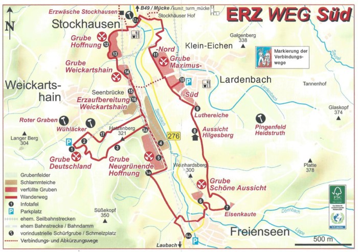 Themenwanderung Erzweg Süd 8km: Eisenerz – ein unscheinbares Gestein als Motor der Industrialisierung.